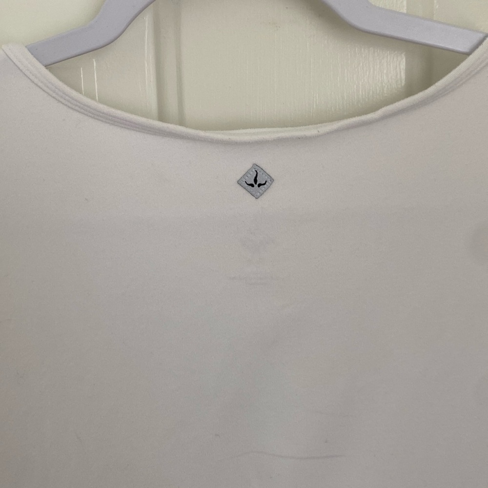 Prana White Wrap Yoga Performance Top. Size Large. Made in USA - Picture 6 of 7